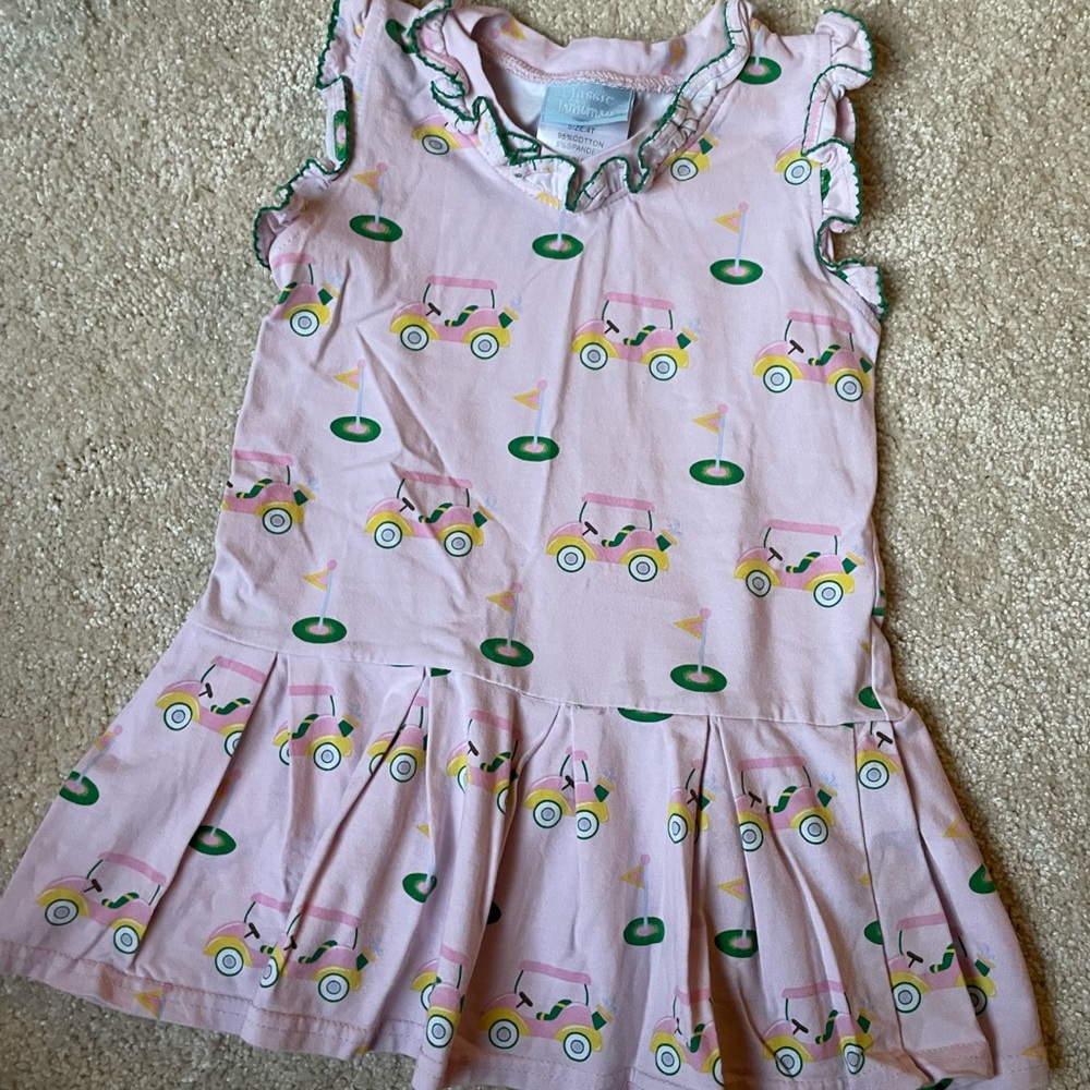 Classic Whimsy pink ruffle golf cart dress